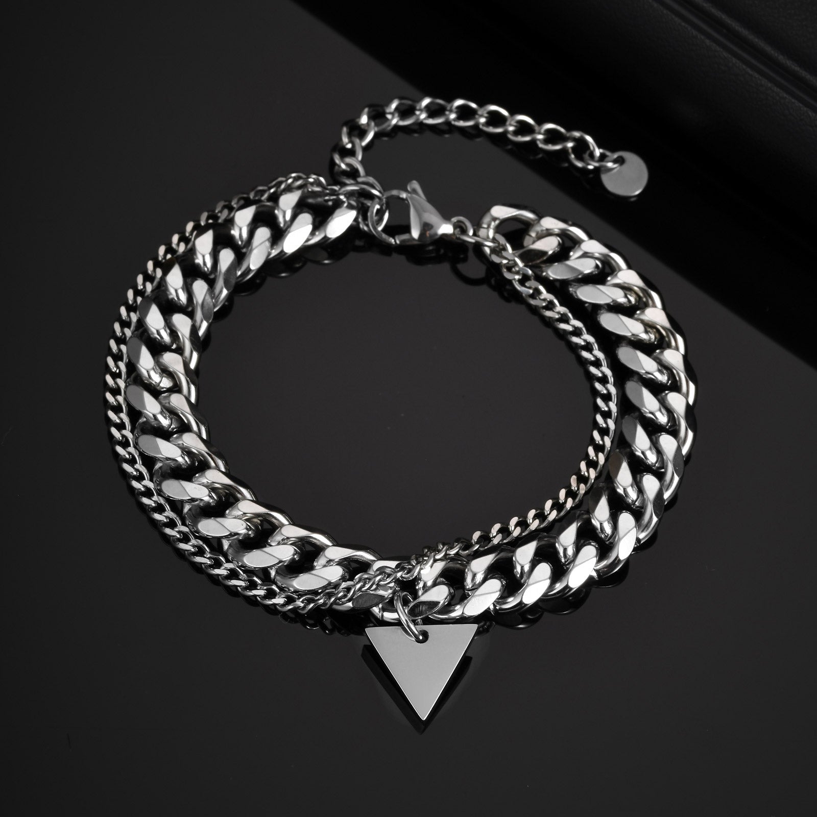 Armband Herren Edelstahl Silber modern KARMA