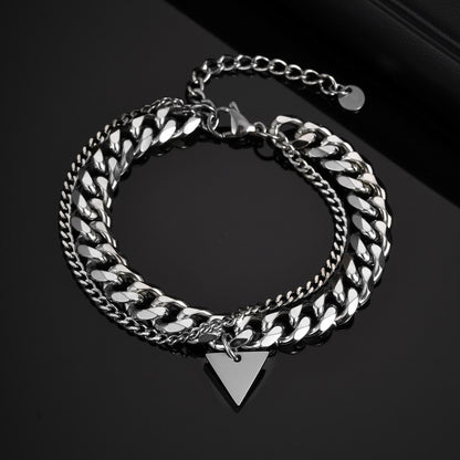 Armband Herren Edelstahl Silber modern KARMA