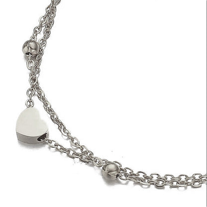 Fußkettchen Edelstahl mit Herz gold oder silber KARMA