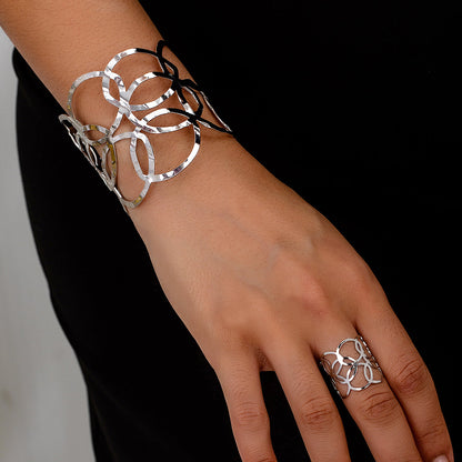 Schmuckset Armreif und Ring Silber KARMA