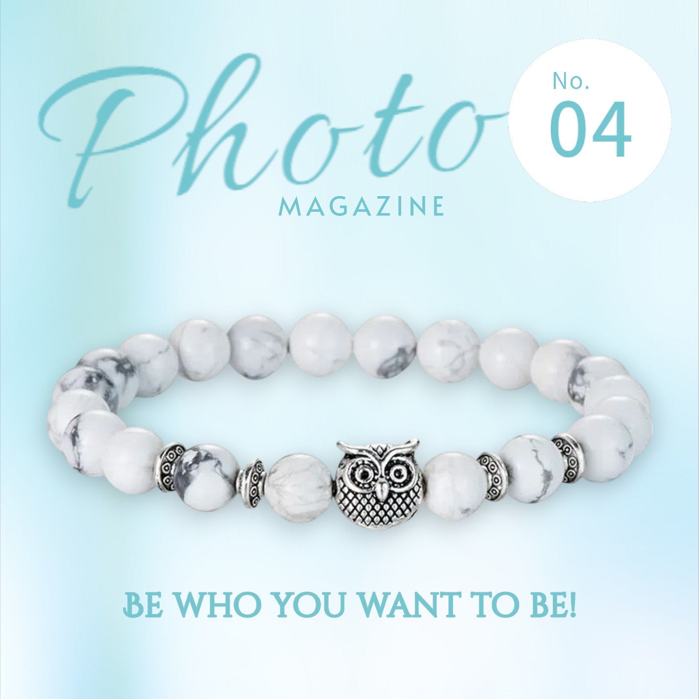 Perlenarmband Eule Natursteine KARMA