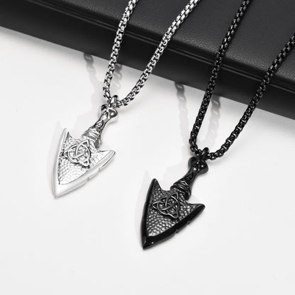 Kette Pfeilspitze Schwarz Herren Edelstahl Halskette KARMA