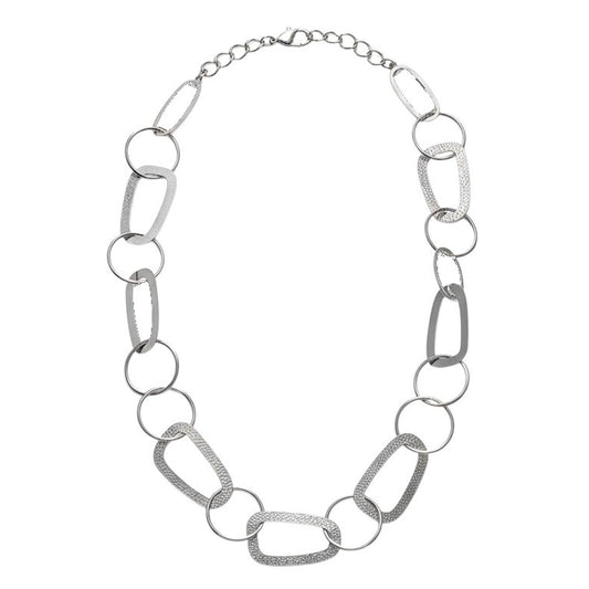 Lange Halskette Damen Silber modern 68 cm Damenhalskette Kette KARMA