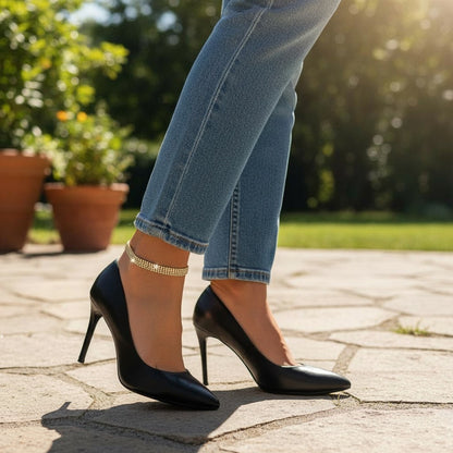 Fußkettchen Strass Gold Damen Fußkette Karma