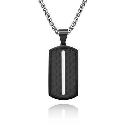 Herren Halskette Carbon Edelstahl Schwarz KARMA
