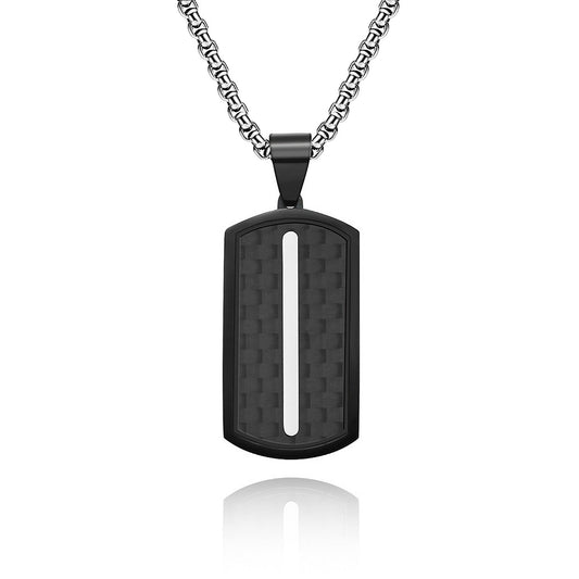 Herren Halskette Carbon Edelstahl Schwarz KARMA