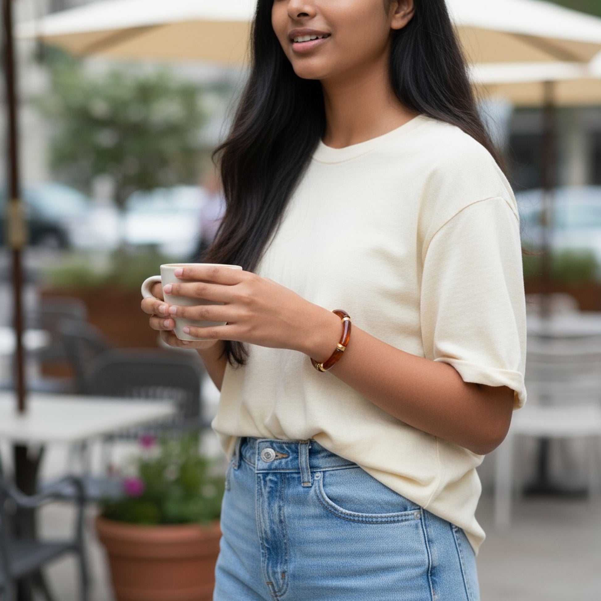 Armband Acryl Leo Bernstein vers. Farben modern dehnbar KARMA