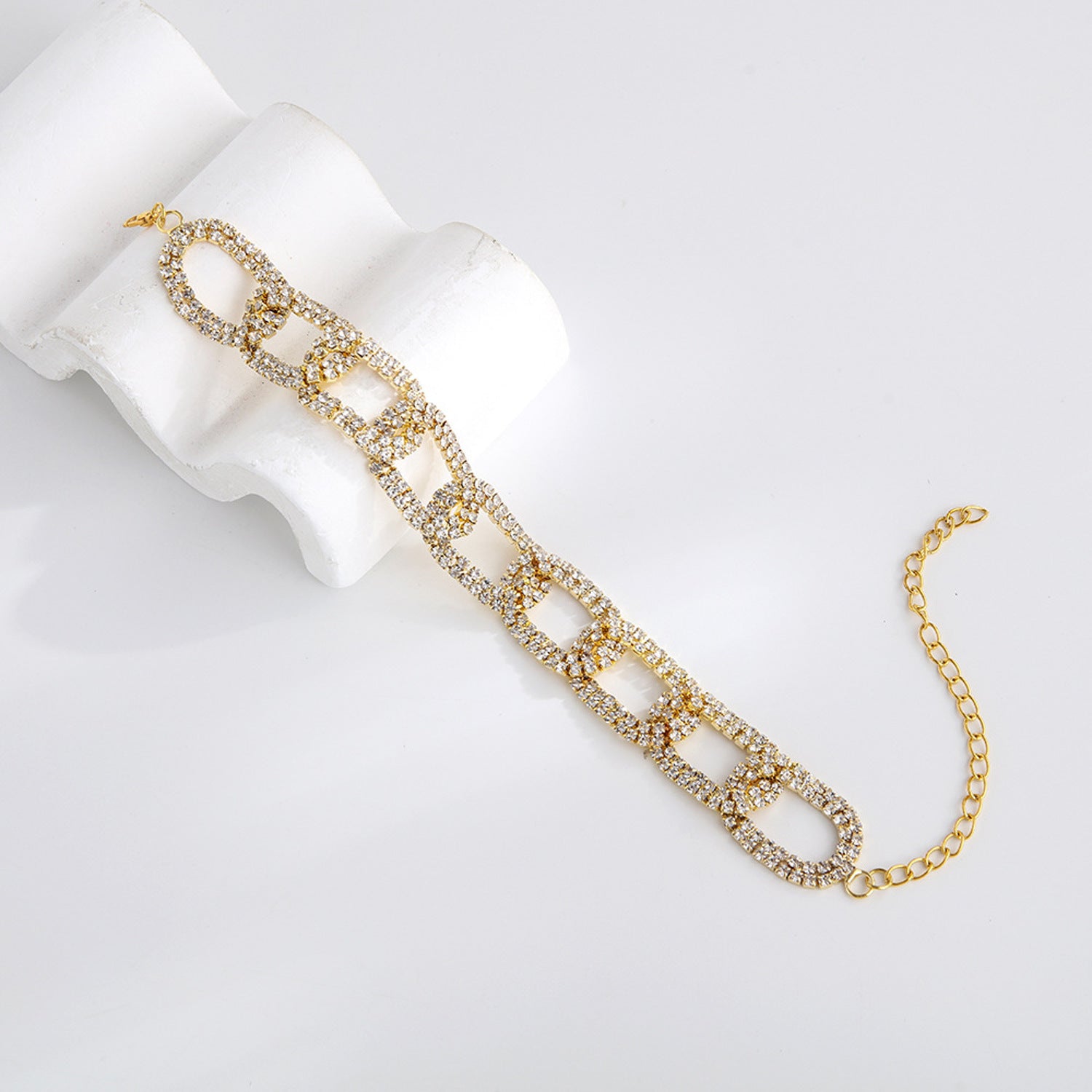 Fußkette Strass Gold modern Damen Fußkettchen Karma