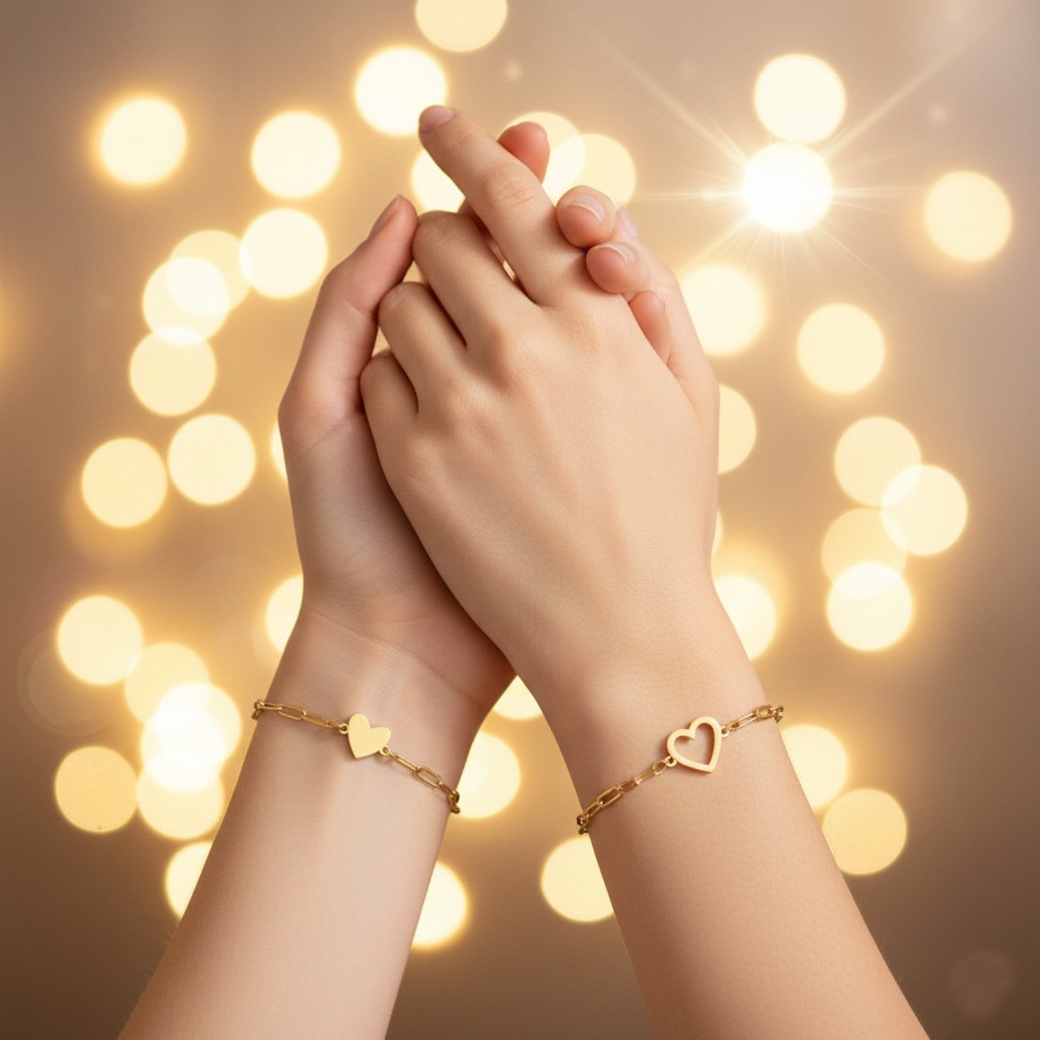 Armbandset Herzen Schwestern Gold Edelstahl Armband Damen KARMA