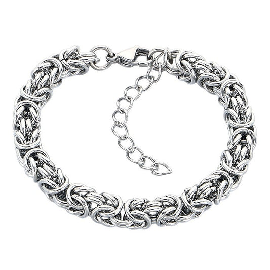 Damen Armband Silber 16 cm Edelstahl wasserfest hypoallergen verstellbares Damenarmband Karma