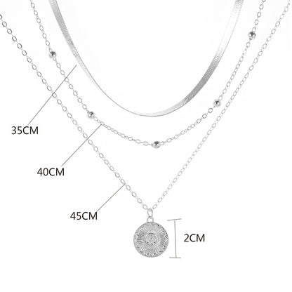Mehrreihige Halskette Metall Gold Karma