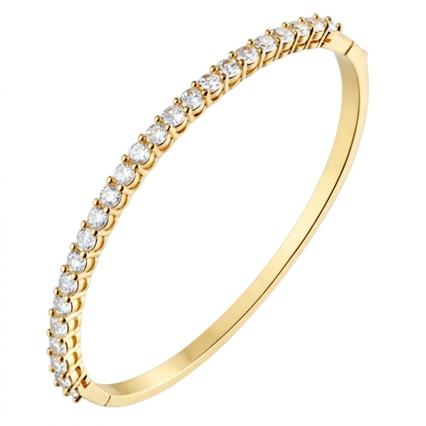Armreif Zirkone Gold 5 cm Damen hypoallergen Damenarmreif Armschmuck vergoldet Karma