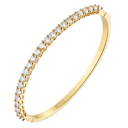 Armreif Zirkone Gold 5 cm Damen hypoallergen Damenarmreif Armschmuck vergoldet Karma