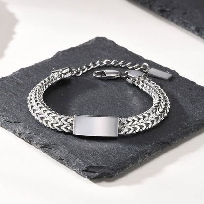 Edelstahlarmband Herren Silber Karma