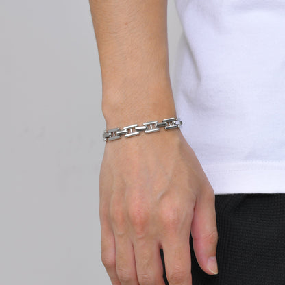Armband Herren Edelstahl Silber KARMA