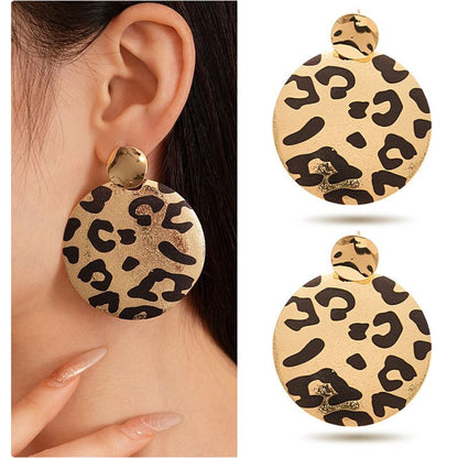 Ohrringe rund Leo Muster 5 cm Damen KARMA