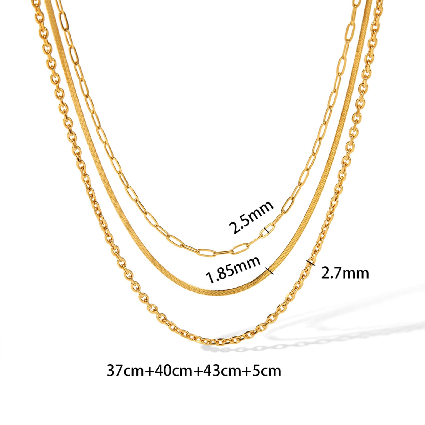 Layering Halskette Damen Gold verstellbar Kette vergoldet modern Karma