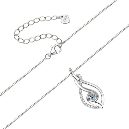 Halskette Moissanite mit Anhänger Silber oder Gold in Box Karma