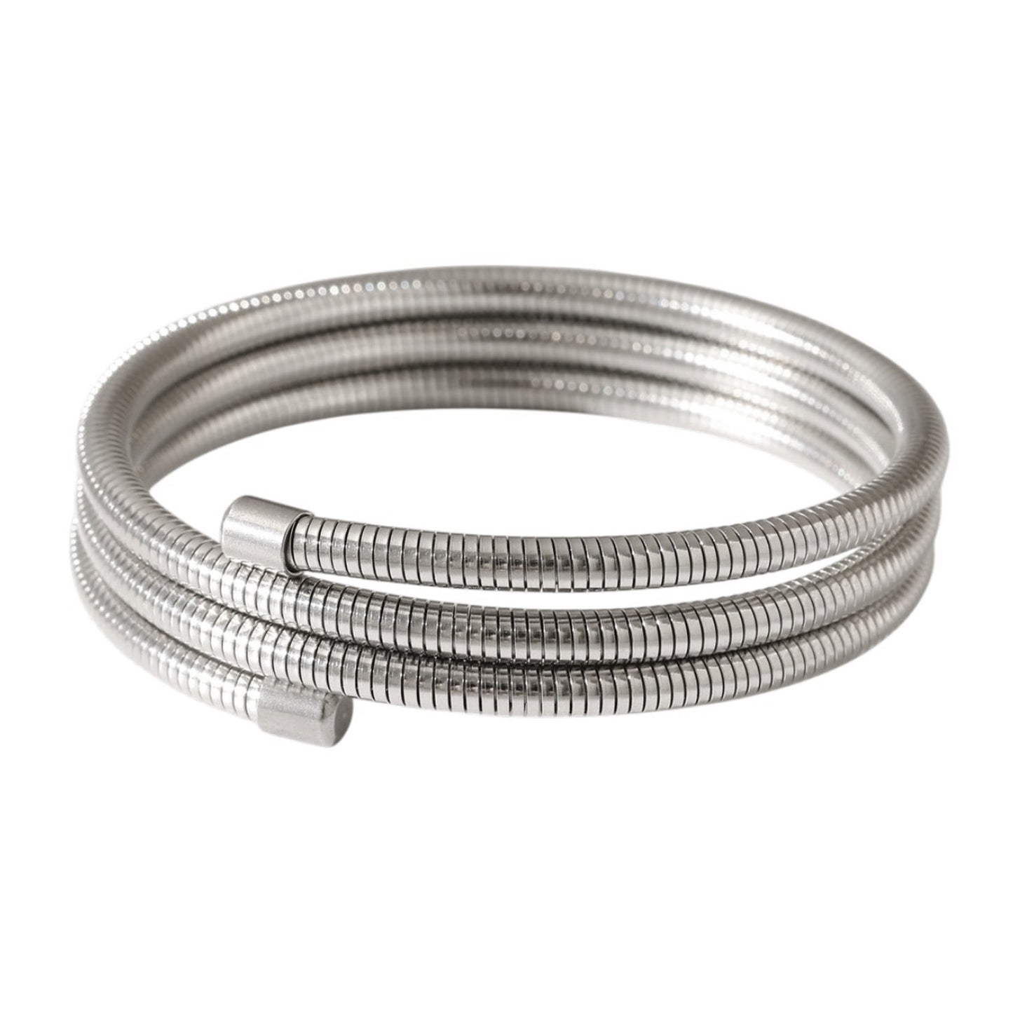 Armreif Silber Edelstahl PVD beschichtet wasserfest hypoallergen rostfrei Armband Damenarmreif Karma