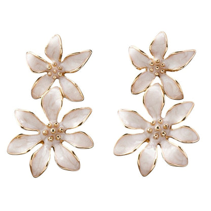 Ohrhänger Weiß Damen 4 cm Ohrringe  Ohrstecker Karma
