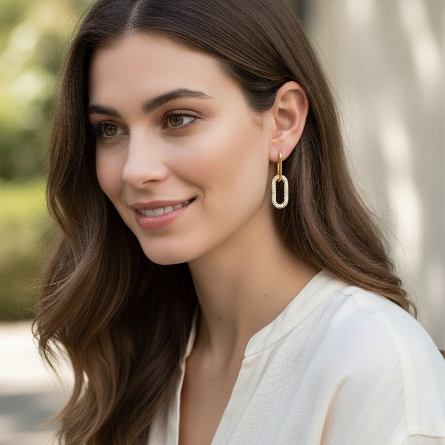 Ohrringe mit Zirkonia aus Edelstahl vergoldet Damenohrringe Gold Karma