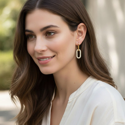 Ohrringe mit Zirkonia aus Edelstahl vergoldet Damenohrringe Gold Karma