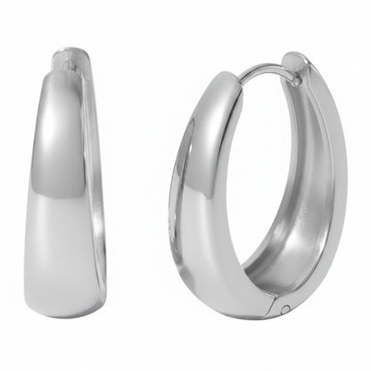 Creolen Silber 2 cm Damen Ohrringe Edelstahl wasserfest hypoallergen rostfrei Karma