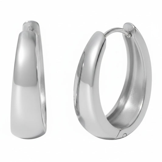 Creolen Silber 2 cm Damen Ohrringe Edelstahl wasserfest hypoallergen rostfrei Karma