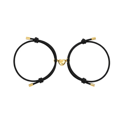 Armband Set Schwestern Schwarz Gold Geschenkbox modern Sisters by heart Karma