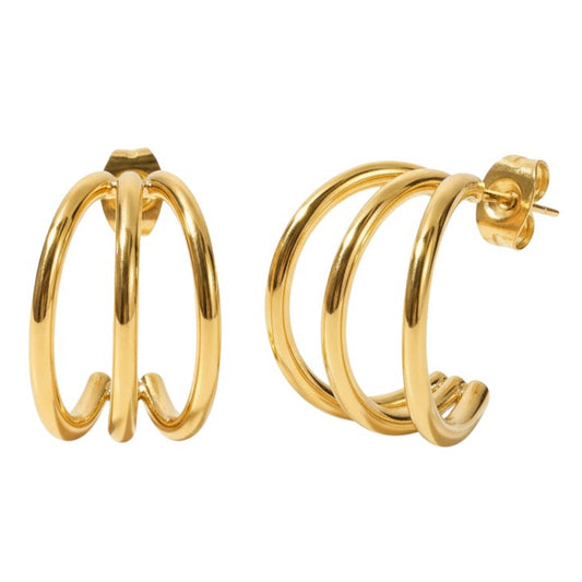 Edelstahl Creolen für Damen in Gold oder Silber KARMA