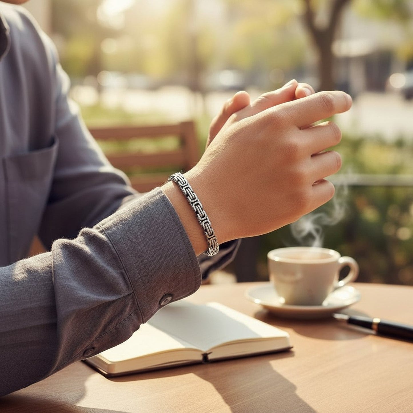 Königsarmband Herren Edelstahl modern Armband Herrenarmband Karma