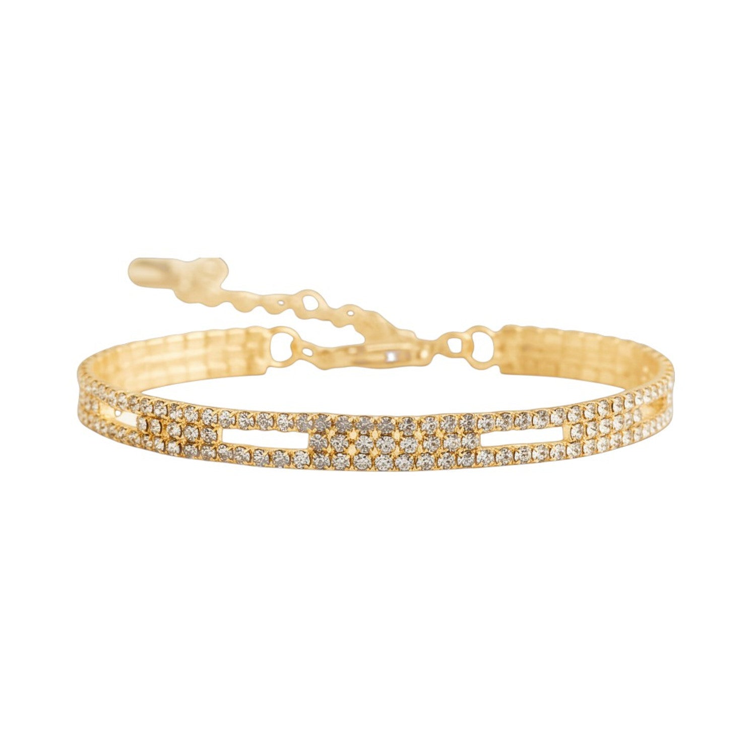 Fußkette Gold Strass modern Damen Karma
