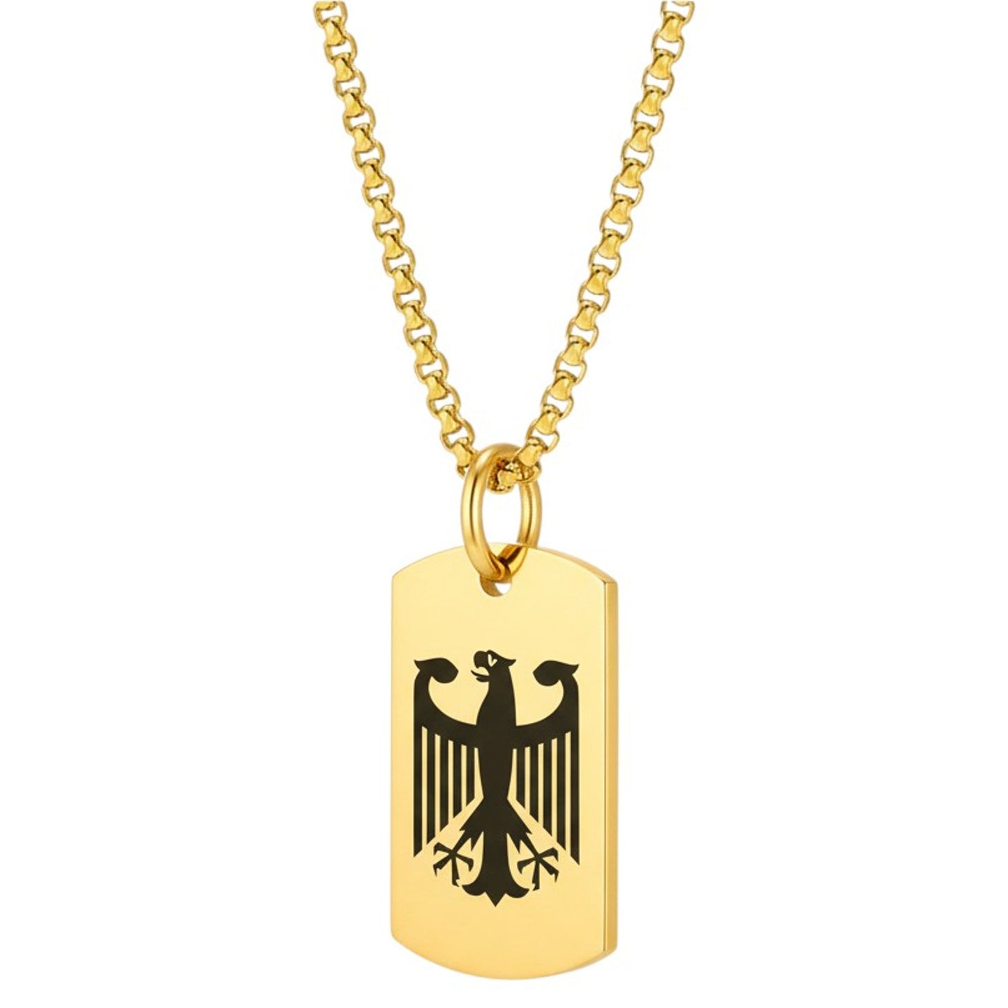 Halskette Adler Gold Edelstahl modern Herren Kette wasserfest hypoallergen Karma