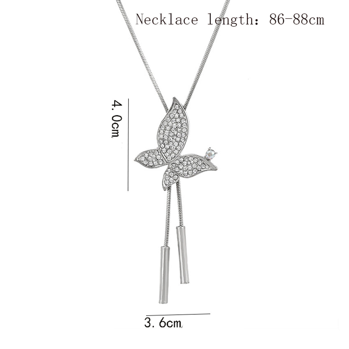 Lange Halskette Silber Schmetterling KARMA