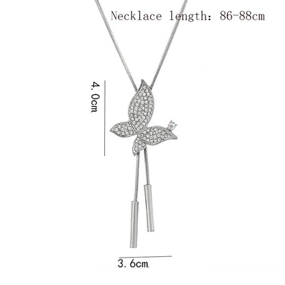 Lange Halskette Silber Schmetterling KARMA