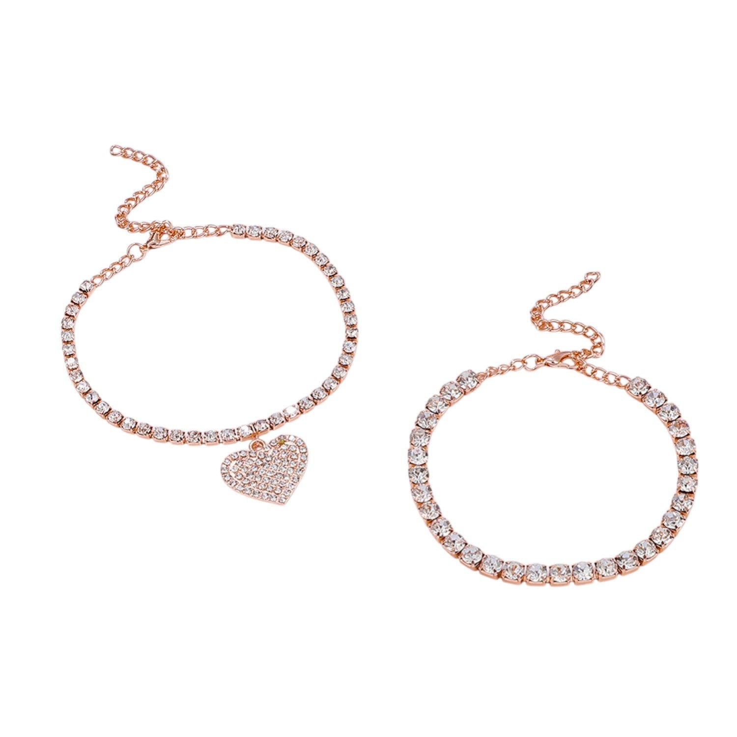 Fußkettchen Set Legierung Roségold Silber oder Gold KARMA