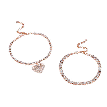 Fußkettchen Set Legierung Roségold Silber oder Gold KARMA