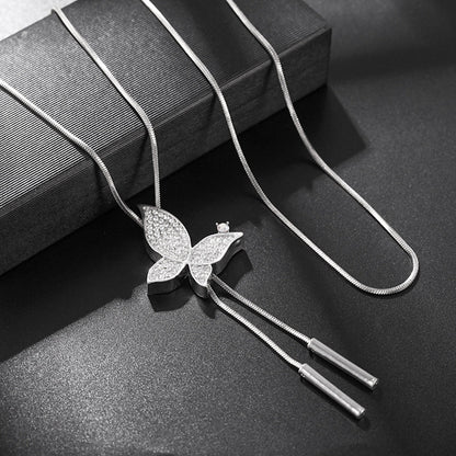 Lange Halskette Silber Schmetterling KARMA