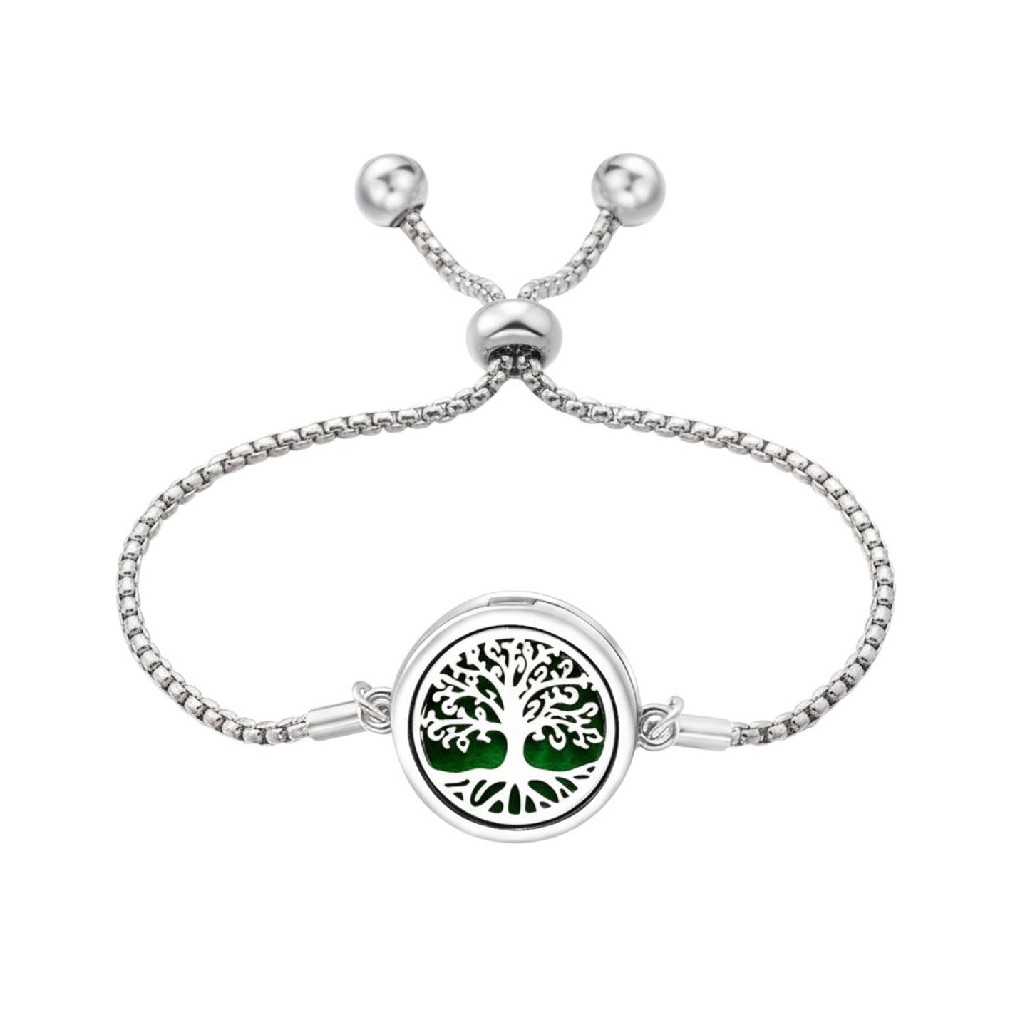 Aromatherapie Armband Edelstahl Silber Lebensbaum Duft Armband Parfümarmband Karma