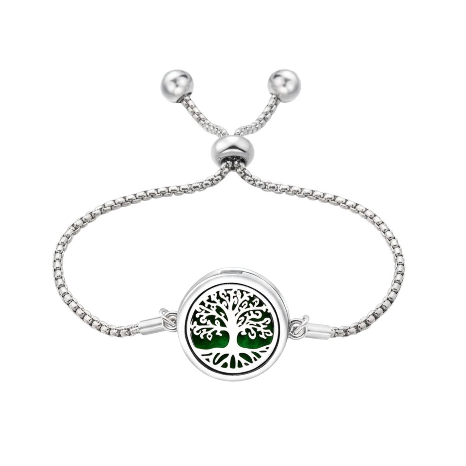 Aromatherapie Armband Edelstahl Silber Lebensbaum Duft Armband Parfümarmband Karma