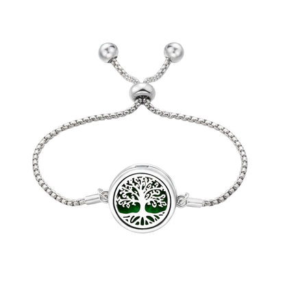 Aromatherapie Armband Edelstahl Silber Lebensbaum Duft Armband Parfümarmband Karma