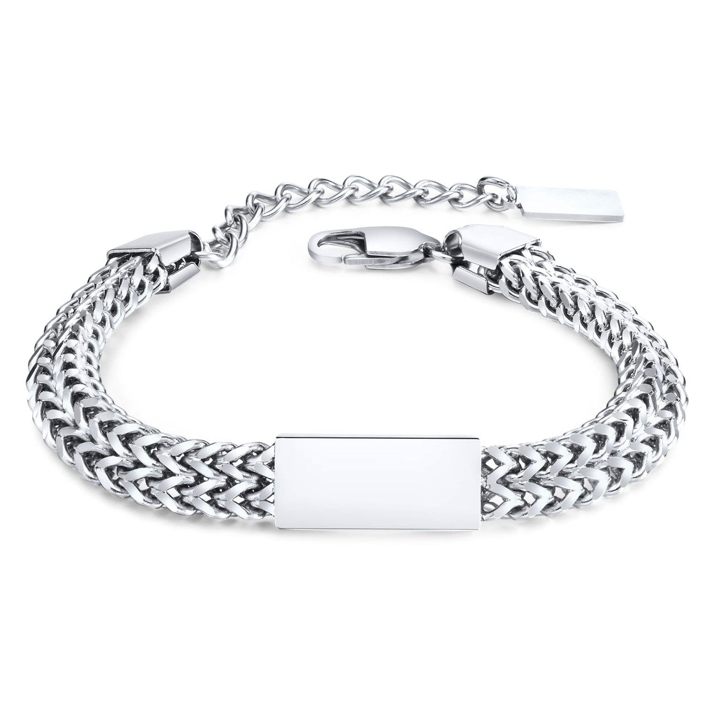 Edelstahlarmband Herren Silber Karma