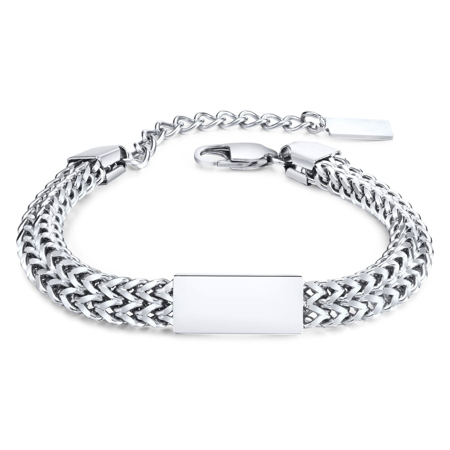 Edelstahlarmband Herren Silber Karma