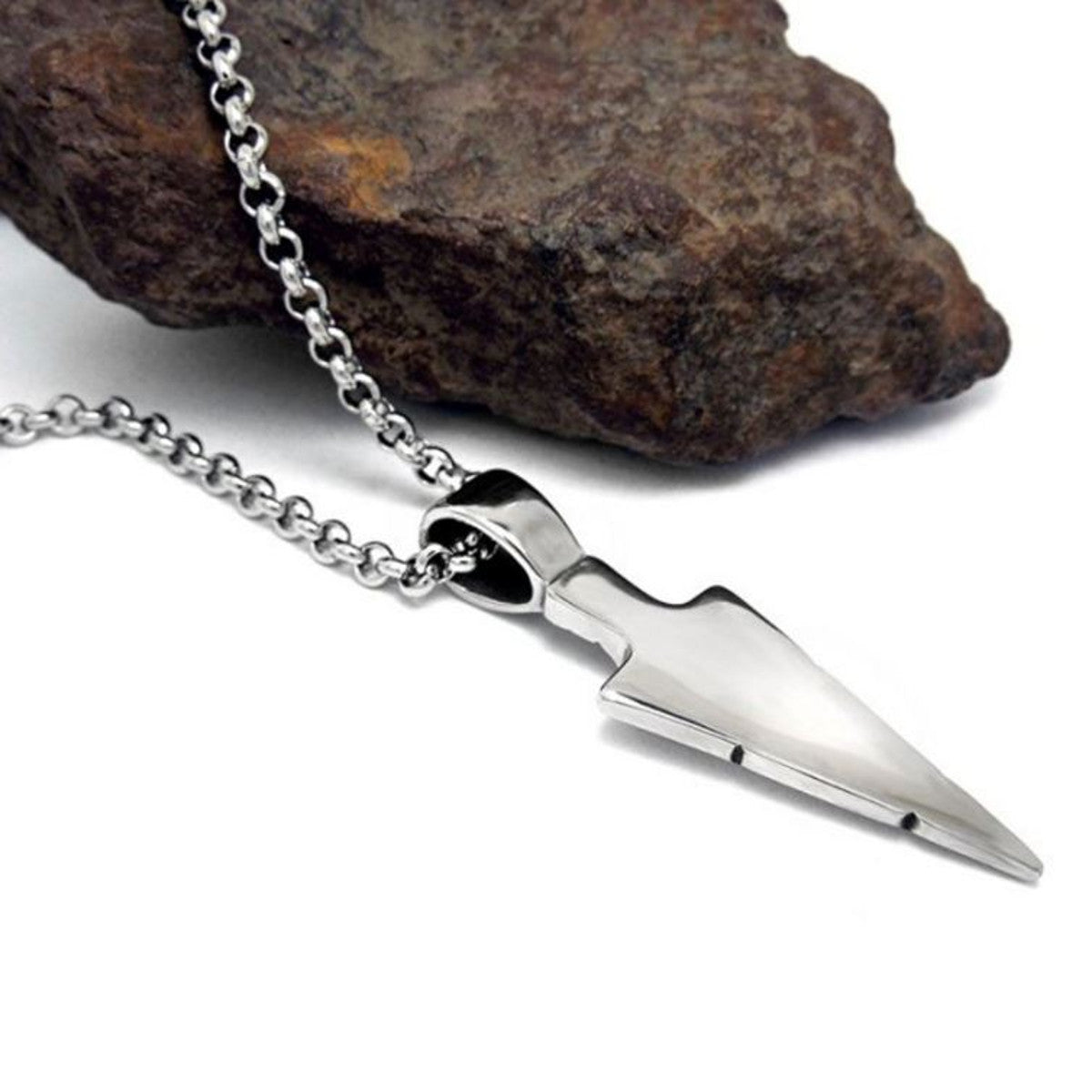Herrenhalskette Pfeilspitze Silber Karma