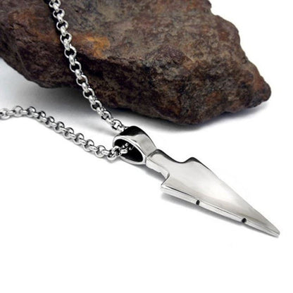 Herrenhalskette Pfeilspitze Silber Karma