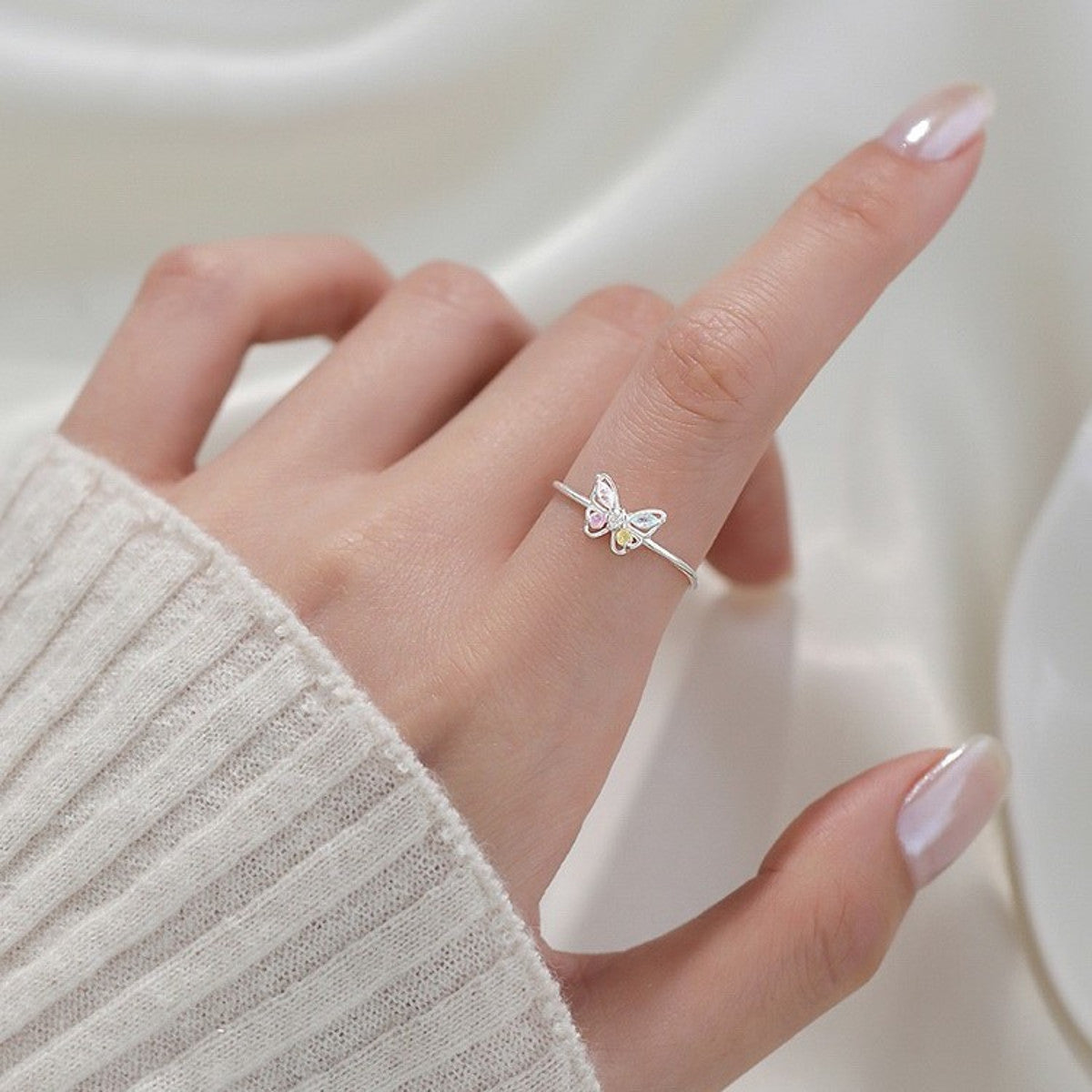 Ring 925 Silber Schmetterling verstellbar KARMA