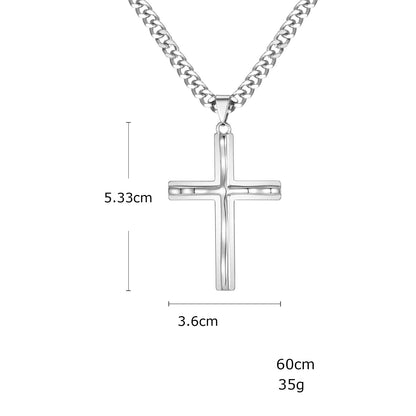 Halskette mit Kreuz Edelstahl Silber KARMA