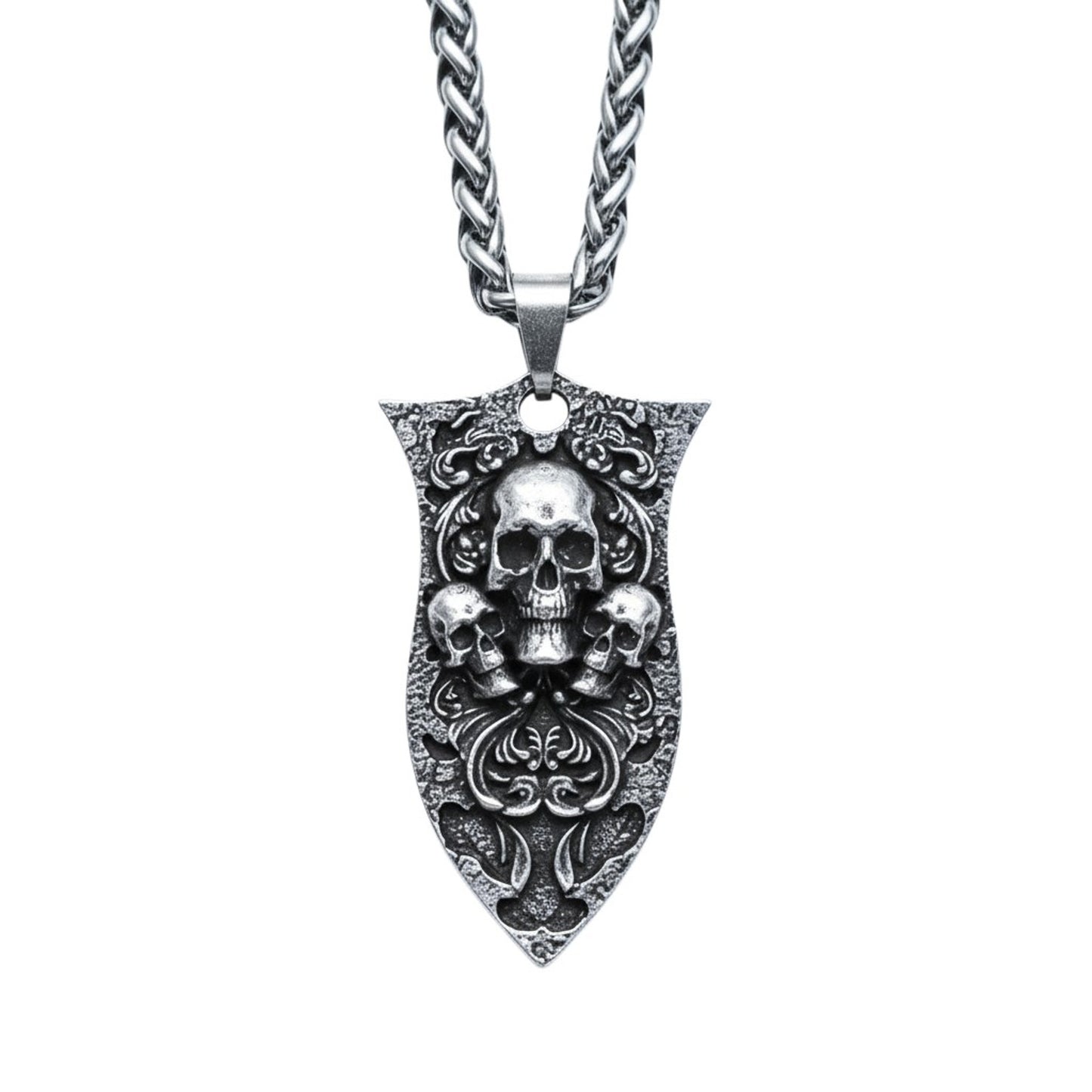 Halskette Totenkopf Anhänger 60 cm Herren Kette Karma