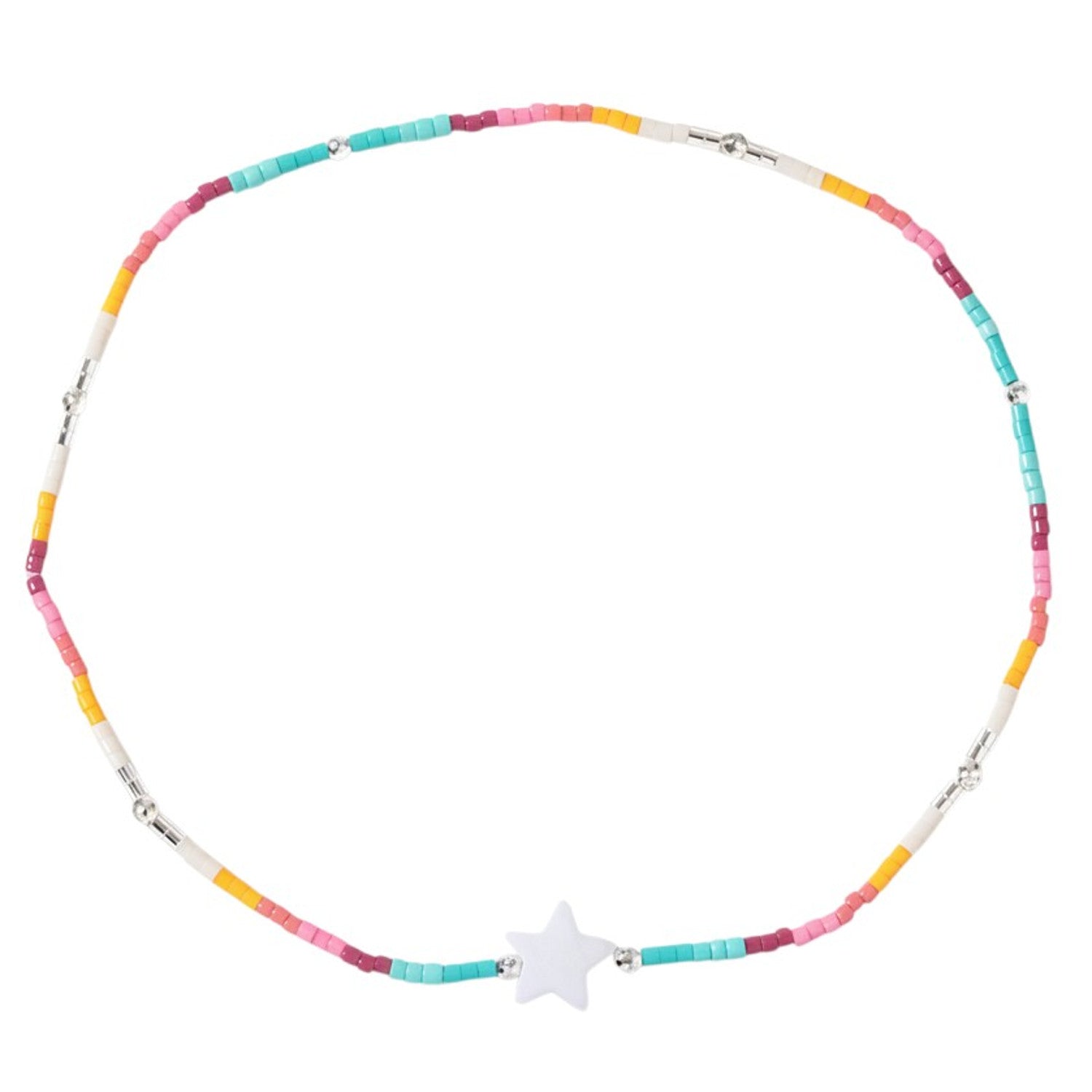 Fußkettchen bunt Stern Natursteine modern Fußkette Damen Karma