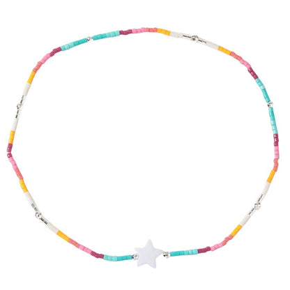 Fußkettchen bunt Stern Natursteine modern Fußkette Damen Karma